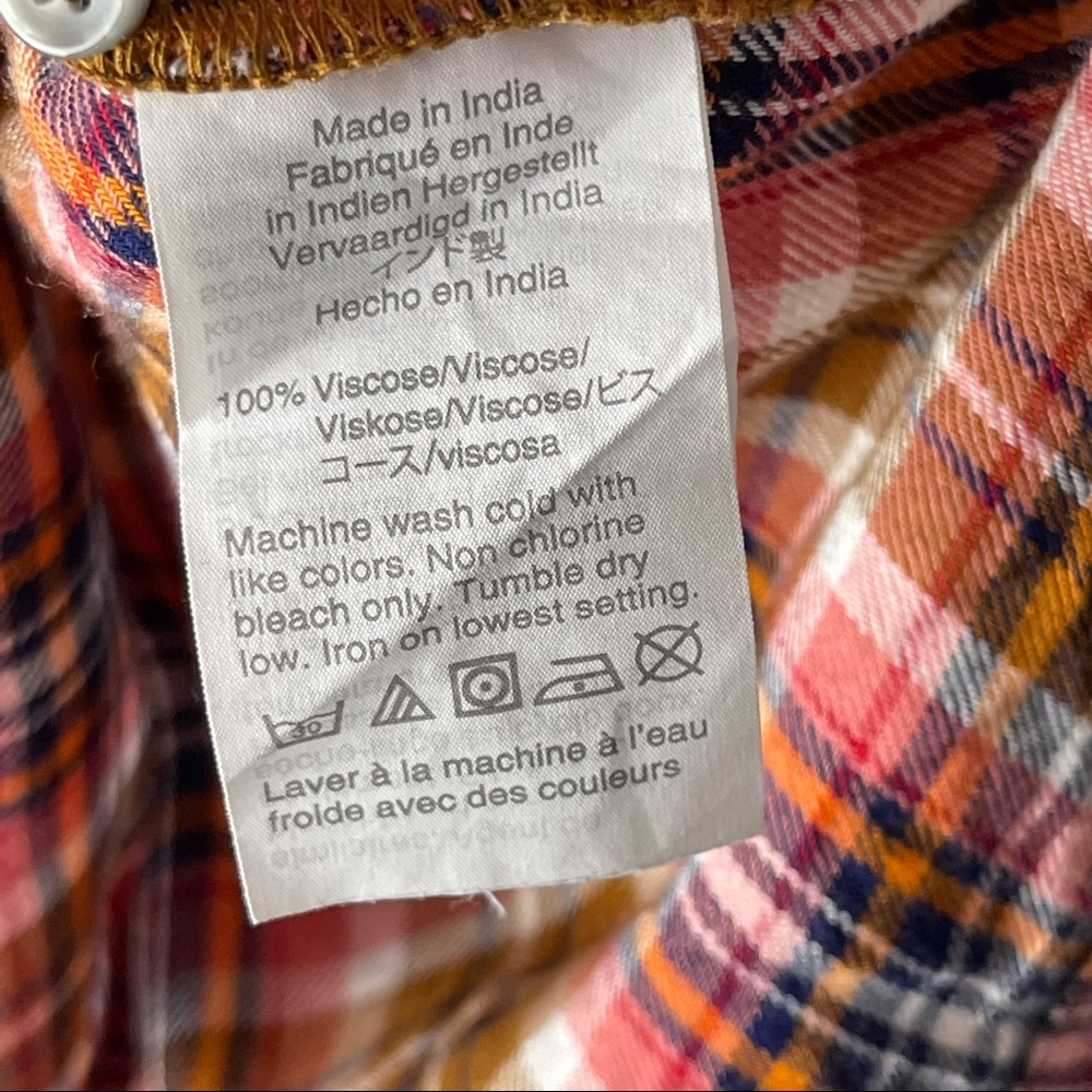 J Crew Point Sur Plaid Ruffle Top XL - Picture 10 of 12